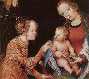 The Mystic Marriage of St Catherine (detail) fhg CRANACH, Lucas the Elder